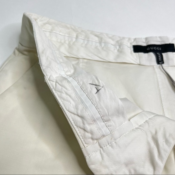 VINTAGE Gucci Cream Super Flare Wide Leg Lined Trouser Designer Dress Pants - Picture 9 of 14